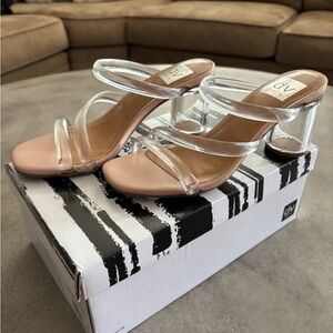 DV by Dolce Vita Women's Clear Strap Heels - size 6.5